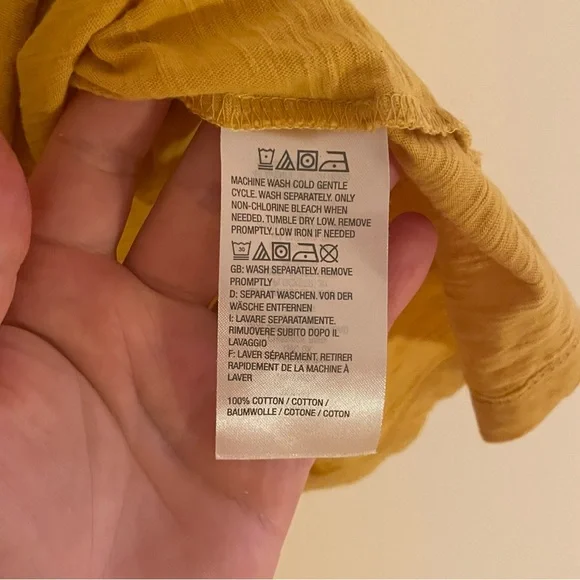 Logo by Lori Goldstein mustard, yellow 100% cotton burnout, tank top size large - Picture 8 of 9